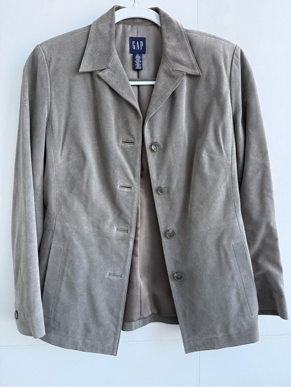 Grey suede fitted jacket